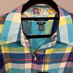 Chaps NWT no iron button down plaid shirt size L